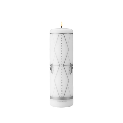 Georg Jensen Christmas Collectibles 2026 kalenderlys hvid/sølv H 20 cm