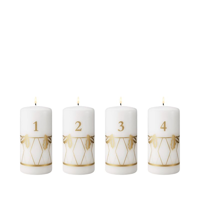 Georg Jensen Christmas Collectibles 2026 adventslys hvid/guld 4 stk.