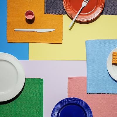 Lyngby Porcelæn Herringbone dækkeserviet grøn 43x30 cm