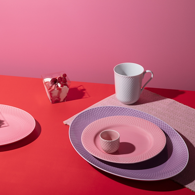 Lyngby Porcelæn Herringbone dækkeserviet rosa 43x30 cm