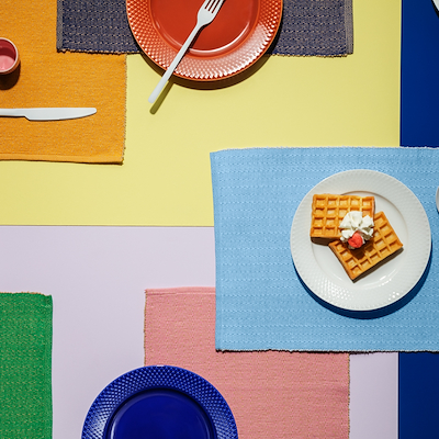 Lyngby Porcelæn Herringbone dækkeserviet rosa 43x30 cm