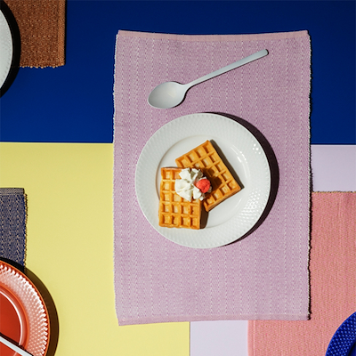 Lyngby Porcelæn Herringbone dækkeserviet lilla 43x30 cm