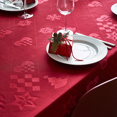 Rosendahl damask dug Natale 150x320 cm rød