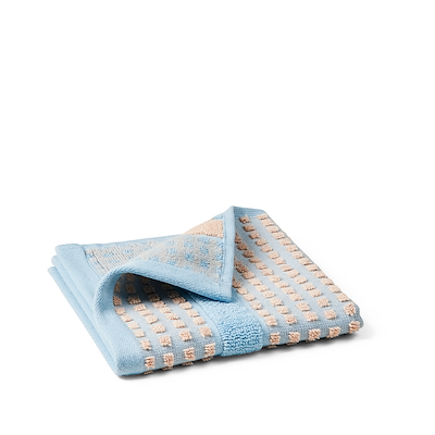 Juna Check vaskeklud lyseblå/sand 30x30 cm