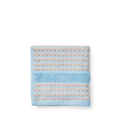 Juna Check vaskeklud lyseblå/sand 30x30 cm