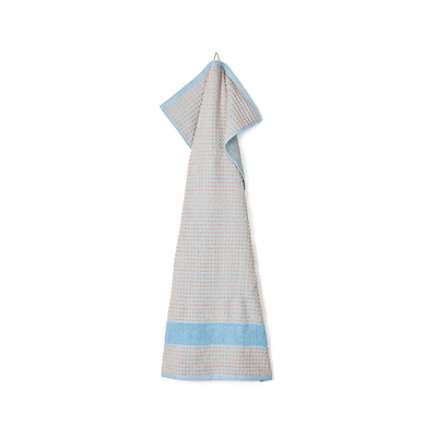 Juna Check håndklæde lyseblå/sand 50x100 cm