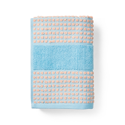 Juna Check håndklæde lyseblå/sand 70x140 cm