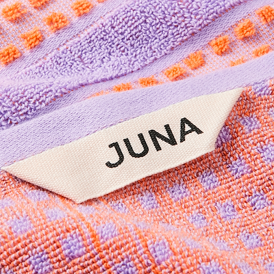 Juna Check vaskeklud lavendel/fersken 30x30 cm