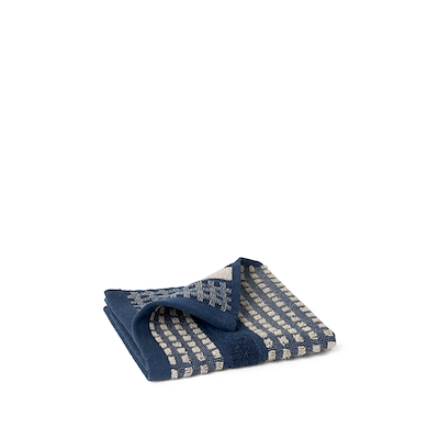 Juna Check vaskeklud mørkeblå/sand 30x30 cm