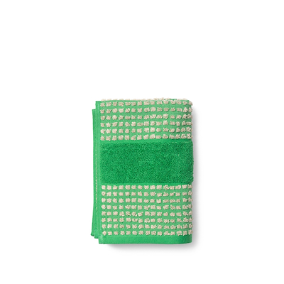 Juna Check håndklæde grøn/sand 50x100 cm