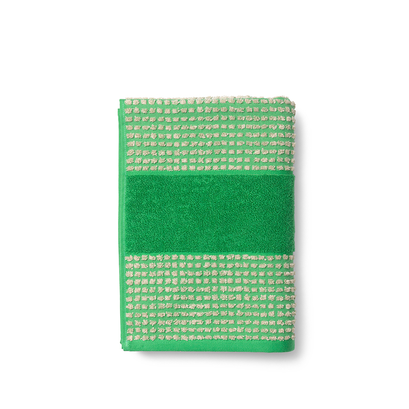 4: Juna Check Håndklæde Grøn/Sand 70 x 140 Cm