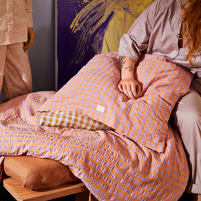 Juna Bæk&Bølge sengetøj lavendel/fersken 140x200 cm