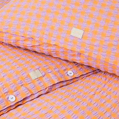 Juna Bæk&Bølge sengetøj lavendel/fersken 140x220 cm