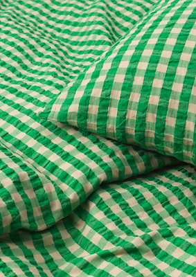 Juna sengesæt Bæk & Bølge grøn/sand 140 x 220 cm