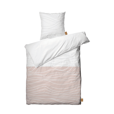 Juna Waves sengesæt hvid/nude 140x200 cm
