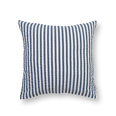 Juna Bæk & Bølge pudebetræk stribet mørkeblå/hvid 63x60 cm