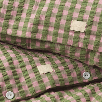 Juna Bæk&Bølge sengetøj 140x200 cm grøn/soft pink