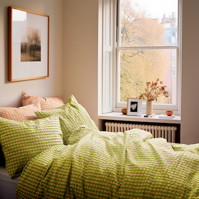 Juna Bæk&Bølge sengetøj 140x220 cm grøn/soft pink