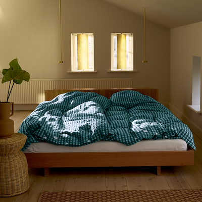 Juna Bæk&Bølge sengetøj grøn/lyseblå 140x200 cm