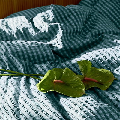 Juna Bæk&Bølge sengetøj grøn/lyseblå 140x200 cm