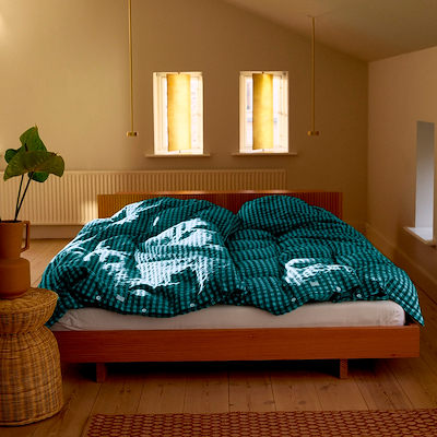 Juna Bæk&Bølge sengetøj grøn/lyseblå 140x220 cm