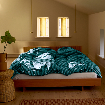 Juna Bæk&Bølge sengetøj grøn/lyseblå 200x220 cm