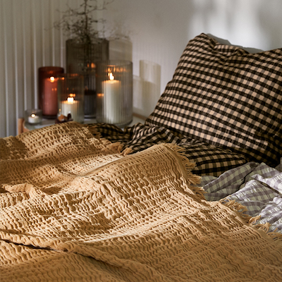 Juna Reloved sengetæppe sand 190x240 cm