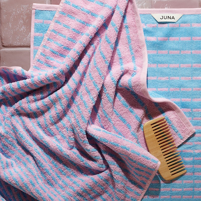 Juna Nuance håndklæde lys blå/rosa 50x100 cm