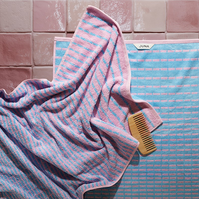 Juna Nuance håndklæde lys blå/rosa 70x140 cm