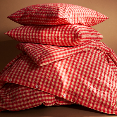 Juna Bæk&Bølge sengetøj rød/gul 200x220 cm