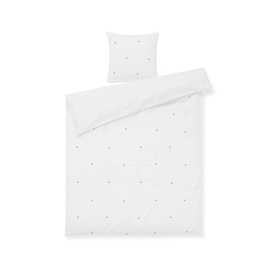 Juna Daisy sengetøj hvid/lyseblå 140x200 cm