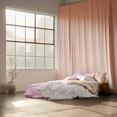 Juna Daisy sengetøj hvid/lyseblå 140x220 cm