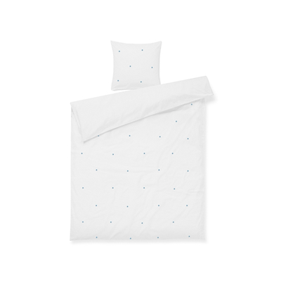 Juna Daisy sengetøj hvid/lyseblå 140x220 cm