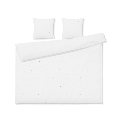 Juna Daisy sengetøj hvid/lyseblå 200x220 cm