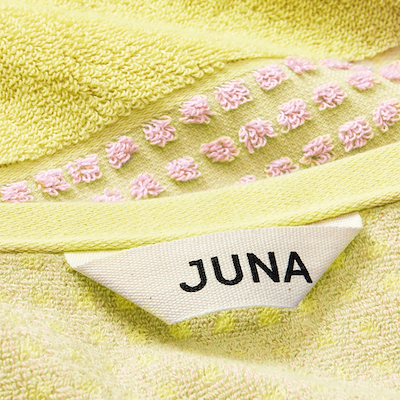 Juna Check håndklæde gul/lyserød 50x100 cm