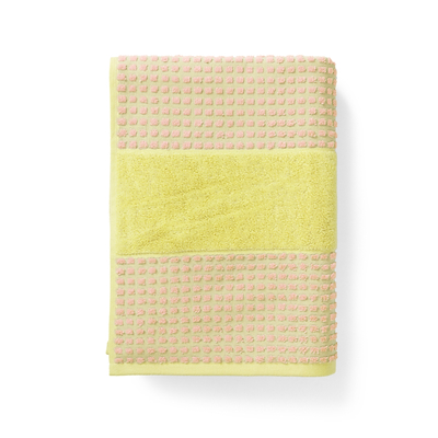 Juna Check håndklæde gul/lyserød 50x100 cm