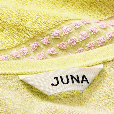 Juna Check håndklæde gul/lyserød 70x140 cm