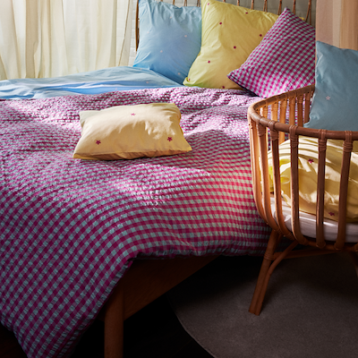 Juna Daisy sengetøj gul/lyserød 140x220 cm