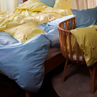 Juna Daisy sengetøj gul/lyserød 140x220 cm