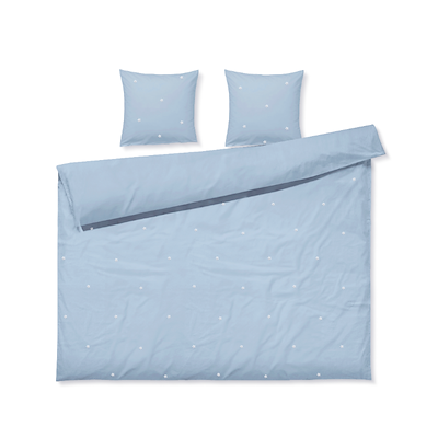 Juna Daisy sengetøj lyseblå/hvid 200x220 cm
