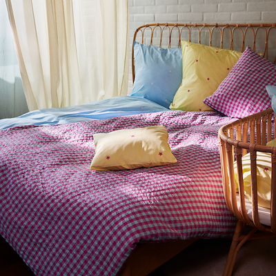 Juna Bæk & Bølge sengetøj blomme/mint 140x200 cm