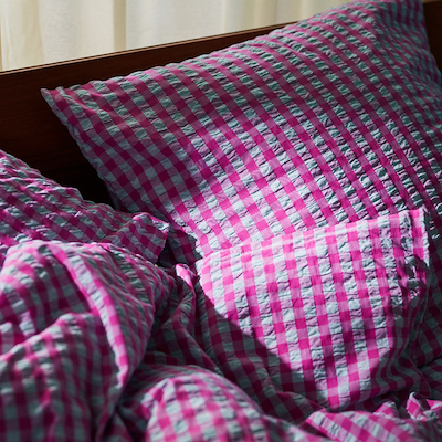 Juna Bæk & Bølge sengetøj blomme/mint 200x220 cm