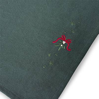 Juna Christmas Fable dækkeserviet med mistelten grøn 49x32 cm