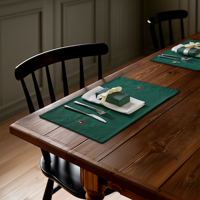 Juna Christmas Fable dækkeserviet med mistelten grøn 49x32 cm