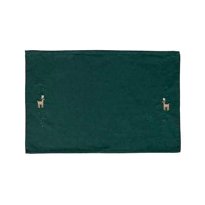 Juna Christmas Fabel dækkeserviet med rensdyr grøn 49x32 cm
