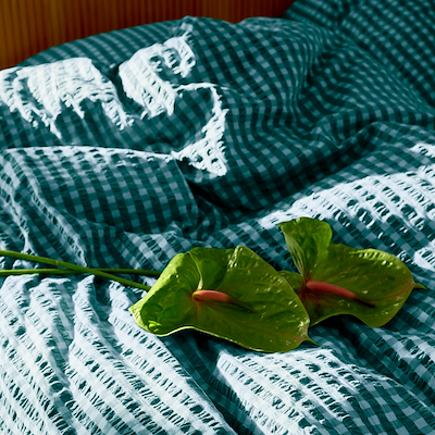 Juna Bæk & Bølge pudebetræk grøn/lys 63x60 cm