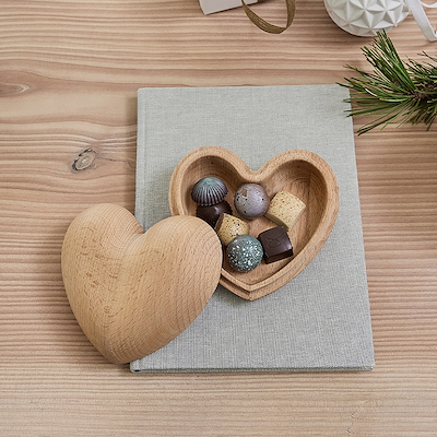 Spring Copenhagen hjerteskålen med låg FSC bøgetræ