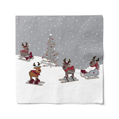 Det Gamle Apotek servietter rensdyr 20stk grå 33x33 cm