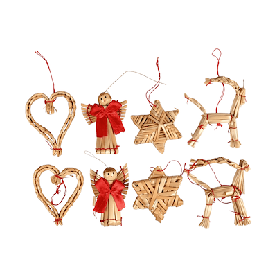 Det Gamle Apotek ophæng halmfigur 8 stk.