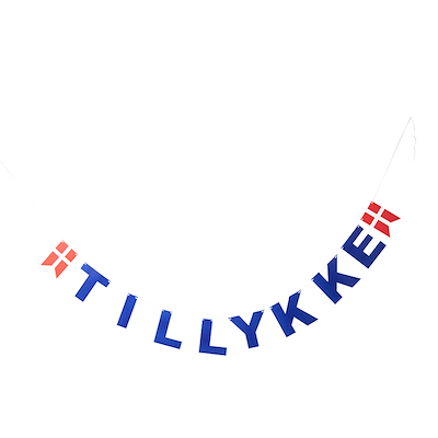 Det Gamle Apotek "Tillykke" guirlande blå L 380 cm